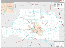 Spalding County, GA Wall Map