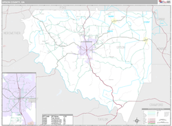 Upson County, GA Wall Map