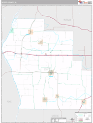 Scott County, IL Wall Map