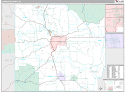 Lawrence County, IN Wall Map