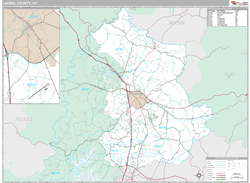 Laurel County, KY Wall Map