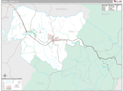 Powell County, KY Wall Map