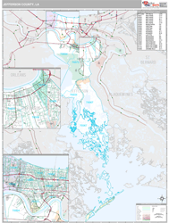 Jefferson County, LA Wall Map