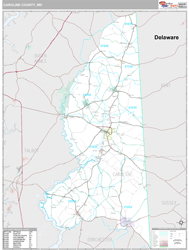 Caroline County, MD Wall Map