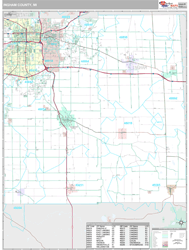 Ingham County, MI Wall Map