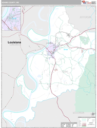 Adams County, MS Wall Map