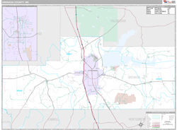 Grenada County, MS Wall Map