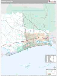 Harrison County, MS Wall Map