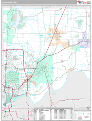 Clay County, MO Wall Map