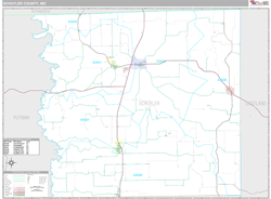 Schuyler County, MO Wall Map