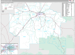 Cascade County, MT Wall Map