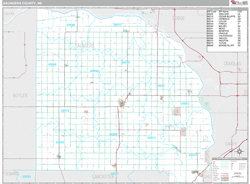 Saunders County, NE Wall Map