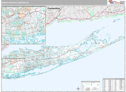 Nassau-Suffolk County, NY Wall Map