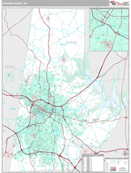 Durham County, NC Wall Map