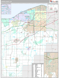 Lorain County, OH Wall Map