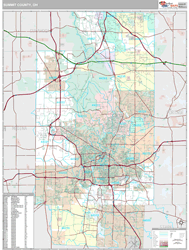 Summit County, OH Wall Map