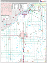 Wood County, OH Wall Map