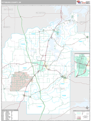 Pittsburg County, OK Wall Map