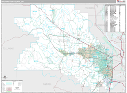 Washington County, OR Wall Map