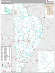 Wayne County, PA Wall Map