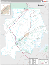 Campbell County, TN Wall Map