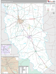 Cherokee County, TX Wall Map