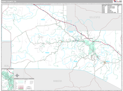 Kerr County, TX Wall Map