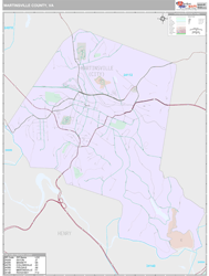 Martinsville County, VA Wall Map