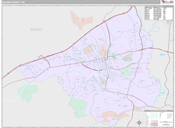 Salem County, VA Wall Map