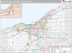 Cleveland-Elyria Metro Area Wall Map