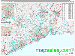 Danbury Metro Area Wall Map