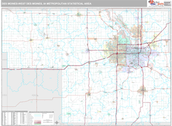 Des Moines-West Des Moines Metro Area Wall Map