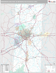 Greensboro-High Point Metro Area Wall Map