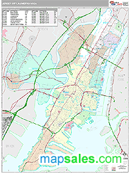 Jersey City Metro Area Wall Map