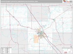 Lafayette-West Lafayette Metro Area Wall Map