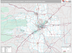 Little Rock-North Little Rock-Conway Metro Area Wall Map