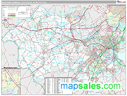 Middlesex-Somerset-Hunterdon Metro Area Wall Map