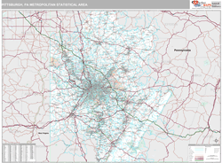 Pittsburgh Metro Area Wall Map