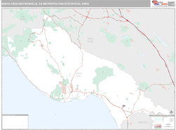 Santa Cruz-Watsonville Metro Area Wall Map