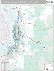 Seattle-Tacoma-Bellevue Metro Area Wall Map