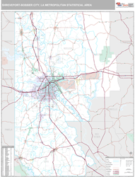 Shreveport-Bossier City Metro Area Wall Map