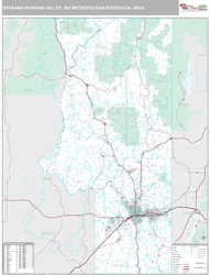 Spokane-Spokane Valley Metro Area Wall Map