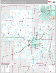 Tulsa Metro Area Wall Map