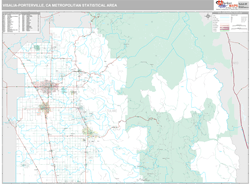 Visalia-Porterville Metro Area Wall Map