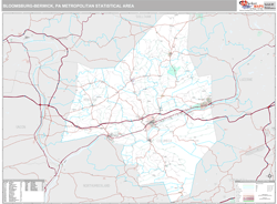 Bloomsburg-Berwick Metro Area Wall Map