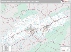 Kingsport-Bristol-Bristol Metro Area Wall Map