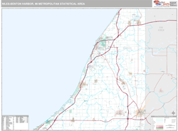 Niles-Benton Harbor Metro Area Wall Map