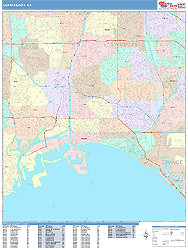 Long Beach Wall Map