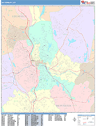 Waterbury Wall Map