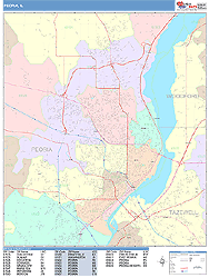 Peoria Wall Map